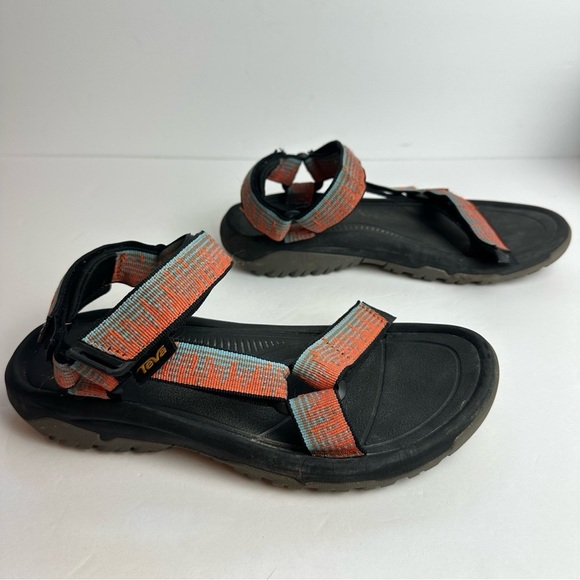 Teva Men's Hiking Sandals Size 8 Shoes Orange Blue Adjustable Outdoor Water Shoe - Picture 8 of 9